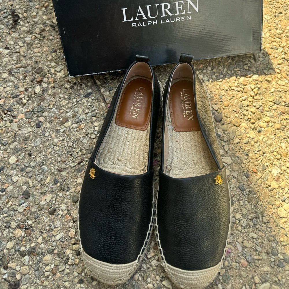 Lauren Ralph Lauren Black Espadrille Flats
